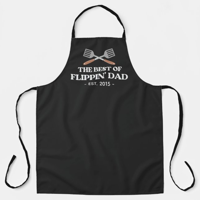 Best Flippin Dad Spatula Funny Retro  Apron (Front)