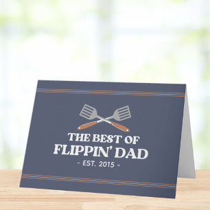 Best Flippin Dad Spatula Funny Retro Fathers Day Card