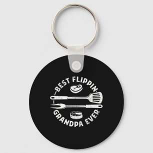 Best Flippin Grandpa Ever Funny Bbq Grilling Smoki Key Ring