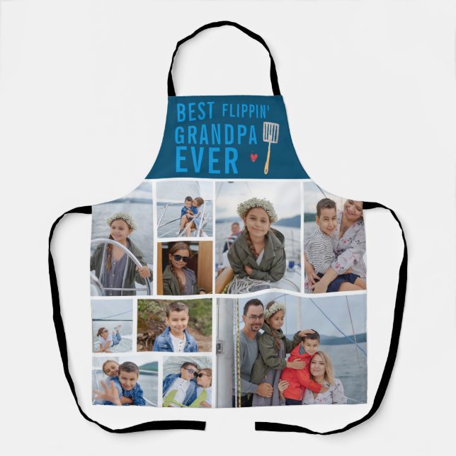 Best Flippin' Grandpa Ever | Photo Collage Apron (Front)