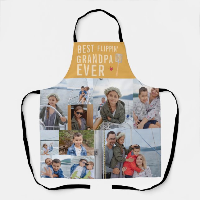 Best Flippin' Grandpa Ever | Photo Collage Apron (Front)