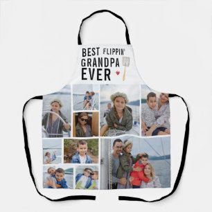 Best Flippin' Grandpa Ever   Photo Collage Apron
