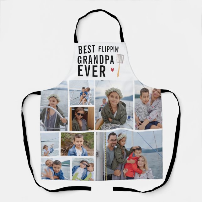 Best Flippin' Grandpa Ever | Photo Collage Apron (Front)