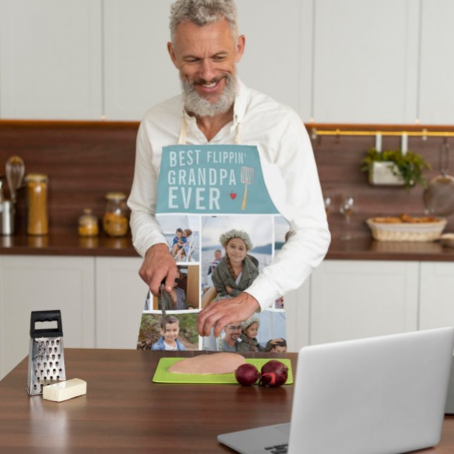 Best Flippin' Grandpa Ever | Photo Collage Apron (Creator Uploaded)