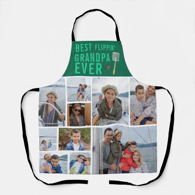 Best Flippin' Grandpa Ever | Photo Collage Apron (Front)