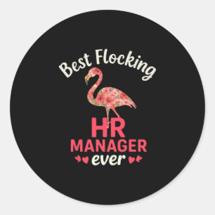 Best Flocking Hr Manager Ever Funny Summer Vacatio Classic Round Sticker