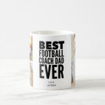Best Football Coach Dad Ever Photo Collage  Coffee Mug<br><div class="desc">Three photo collage "Best Football Coach Dad Ever" design coffee mug makes a great gift for your dad for Father's Day. Customised with three of your favourite photos and names. If you need assistance with the template - contact me through the contact button below. I'd love to help.</div>