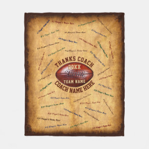 Best Football Coach Gifts, ALL Player's Signatures Fleece Blanket