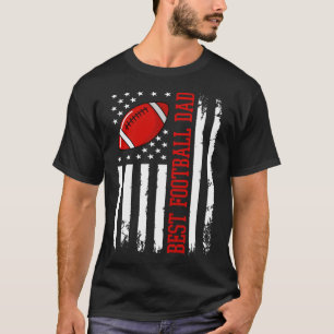 Best Football Dad Football Daddy US Flag T-Shirt