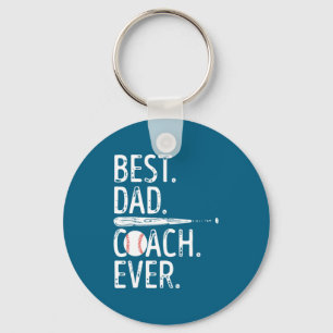 Best For Dad Coach Baseball Patriotic Father Key Ring