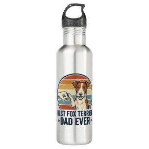 Best Fox Terrier Dad Ever Vintage Dog Lover Shirt_ 710 Ml Water Bottle