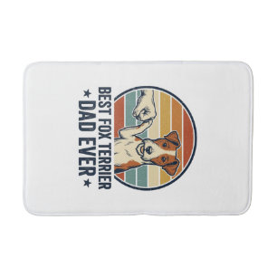 Best Fox Terrier Dad Ever Vintage Dog Lover Shirt_ Bath Mat