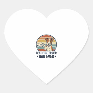 Best Fox Terrier Dad Ever Vintage Dog Lover Shirt_ Heart Sticker