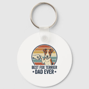 Best Fox Terrier Dad Ever Vintage Dog Lover Shirt_ Key Ring