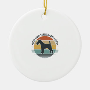 Best Fox Terrier Dad Ever Vintage Dog Shirt_1 Ceramic Tree Decoration