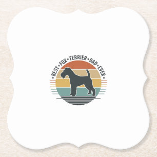 Best Fox Terrier Dad Ever Vintage Dog Shirt_1 Paper Coaster