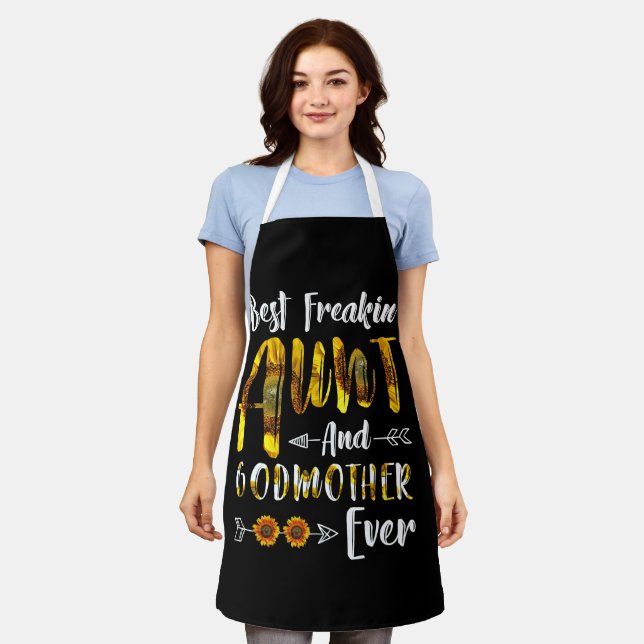 BEST FREAKIN' AUNT GODMOTHER EVER SUNFLOWER APRON (Worn)