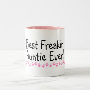 Best Freakin Auntie Every Two-Tone Coffee Mug