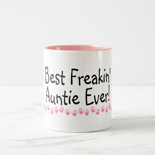 Best Freakin Auntie Every Two-Tone Coffee Mug (Center)