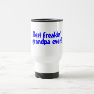 Best Freakin Grandpa Ever Blue Travel Mug