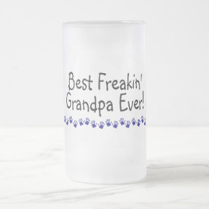 Best Freakin Grandpa Ever Frosted Glass Beer Mug