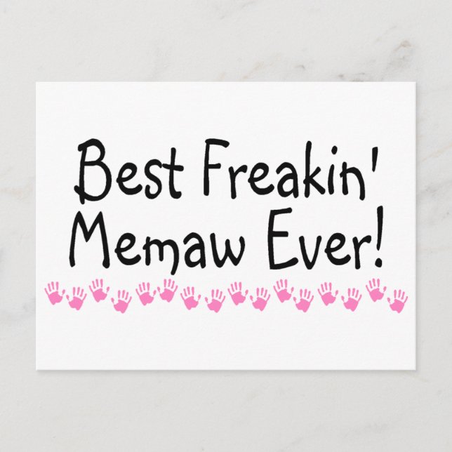 Best Freakin Memaw Ever Postcard (Front)