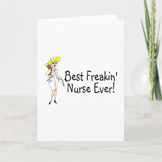 Best Freakin Nurse Ever Thank You Card (Front)