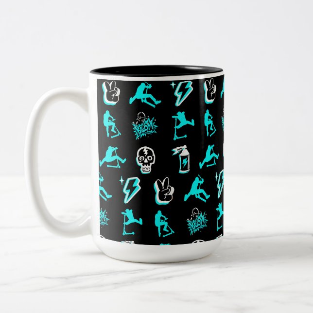 Best Freestyle Pro Scooters Two-Tone Coffee Mug (Left)