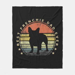 best frenchie dad ever   daddy french bulldog gift fleece blanket