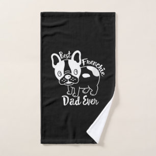 Best Frenchie Dad Ever   French Bulldog Gift Hand Towel