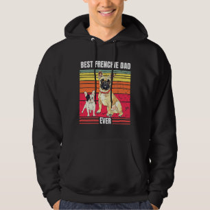 Best Frenchie Dad Ever Retro Vintage Sunset Active Hoodie