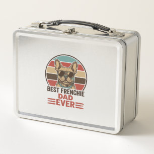 Best Frenchie Dad Ever Vintage Bulldog Shirt_1 Metal Lunch Box