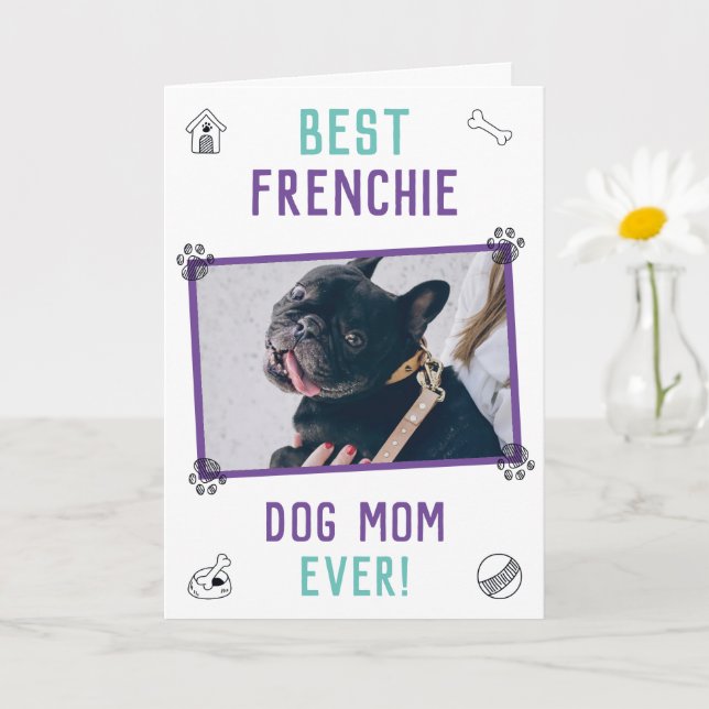 Best Frenchie Dog Mom Ever Mother's Day Card (Small Plant)