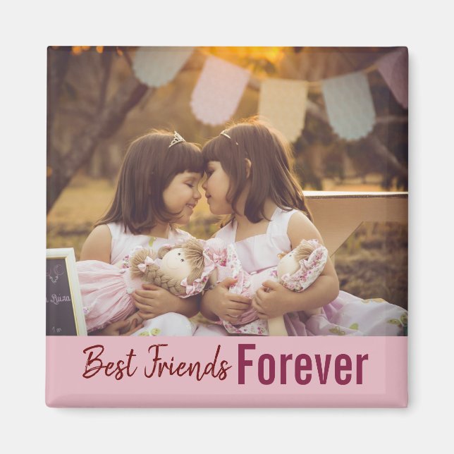 Best Frends Forever Girly Cute Photo Magnet (Front)