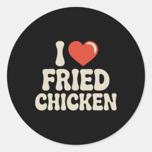 Best Fried Chicken Art For Men Women Kid Fried Chi Classic Round Sticker
