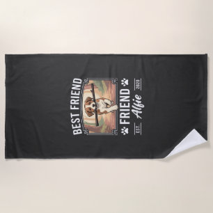 Best Friend Alfie Dog Lover Beach Towel