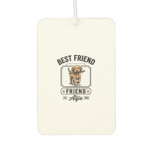 Best Friend Alfie Vintage Dog Lover Design_1 Car Air Freshener