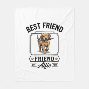 Best Friend Alfie Vintage Dog Lover Design_1 Fleece Blanket