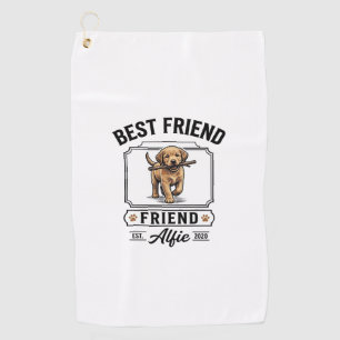 Best Friend Alfie Vintage Dog Lover Design_1 Golf Towel