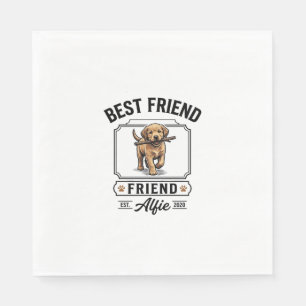 Best Friend Alfie Vintage Dog Lover Design_1 Napkin