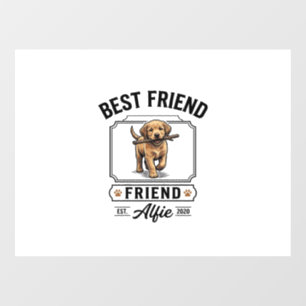 Best Friend Alfie Vintage Dog Lover Design_1 Window Cling