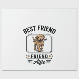 Best Friend Alfie Vintage Dog Lover Design_1 Wrapping Paper