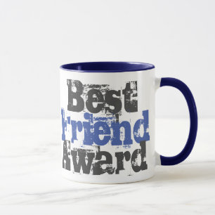 Best Friend Award in Blue and Grey Mug
