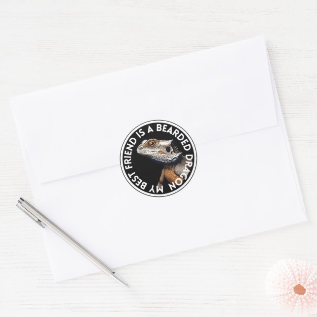 Best Friend Bearded Dragon Classic Round Sticker (Envelope)