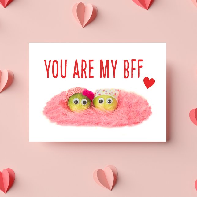Best friend bestie pink Valentine's Day postcard (Creator Uploaded)
