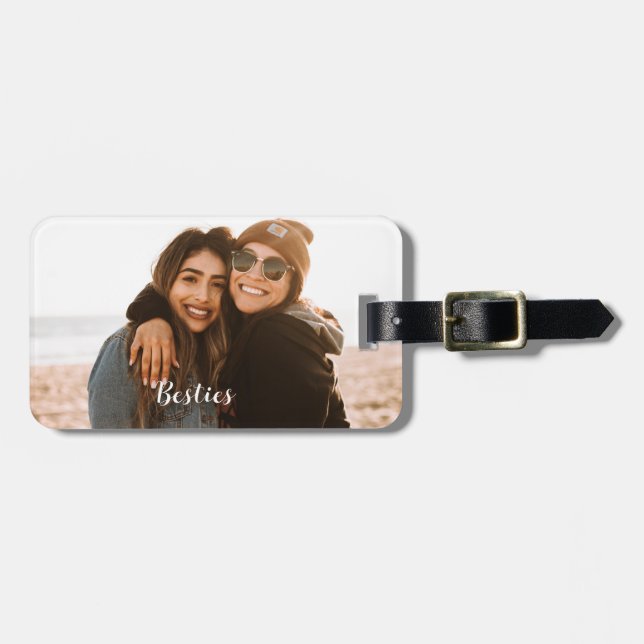 Best Friend Besties Custom Photo Luggage Tag (Front Horizontal)