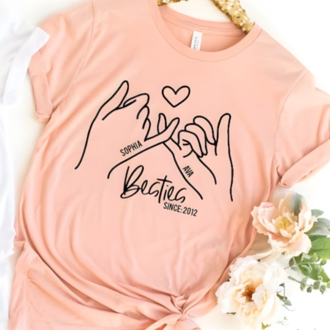 Best Friend Besties Since Year Gift Custom T-Shirt (Creator Uploaded)