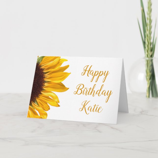 Best Friend BFF Bestie Birthday Yellow Sunflower Card (Front)