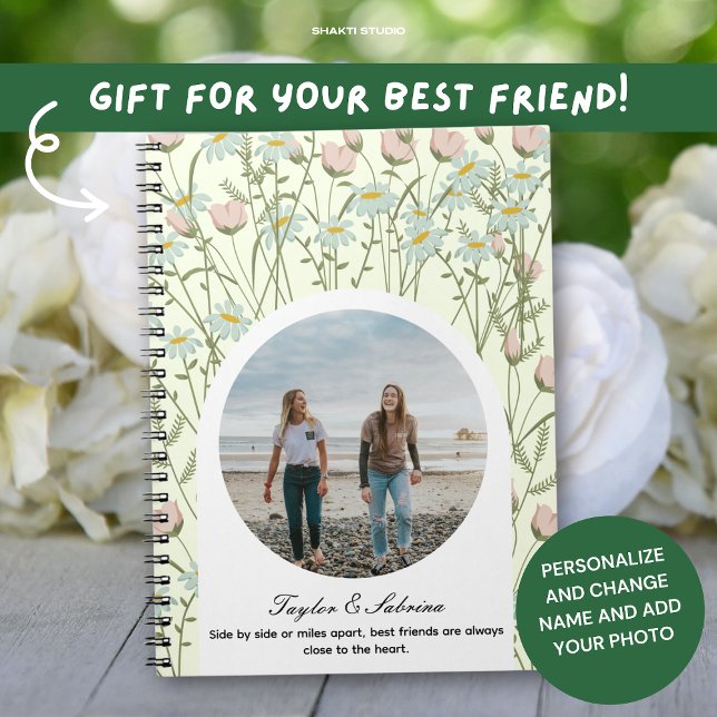Best Friend BFF Gift Floral Photo Notebook (Creator Uploaded)
