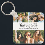 Best Friend BFF Photo Collage Best Friends Forever Key Ring<br><div class="desc">A cute best friends keychain with room for 3 photos. Decorated with the words,  best friends in a script font with a heart. Personalise it with photos of your friends and their names. Designed for you by Blackberry Boulevard.</div>